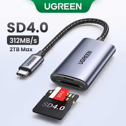 UGREEN Card Reader USB3.0&USB C to SD MicroSD TF Thunderbolt 3 for PC Laptop Accessories Smart Memory Cardreader SD Card Adapter