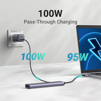 UGREEN 5 in 1 USB C Hub 4K HDMI USB HUB 100W Multiport Adapter for MacBook Pro/Air, iPad Pro, iMac, iPhone 15 Pro/Pro Max, XPS